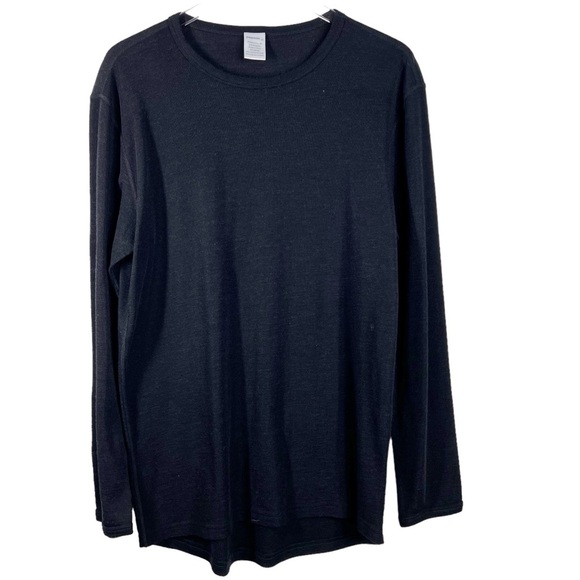 STRECKEN Black Merino Wool Crewneck Long Sleeve Base Layer|  XXL - Picture 1 of 5